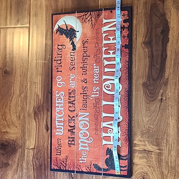 🐈⬛️Host Pick🐈⬛️ Pier 1 Imports Halloween Wall Sign Witches and Cats - Picture 4 of 12